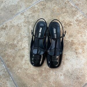 Miu Miu Vernice Slingback Mary Jane Pump Size 35